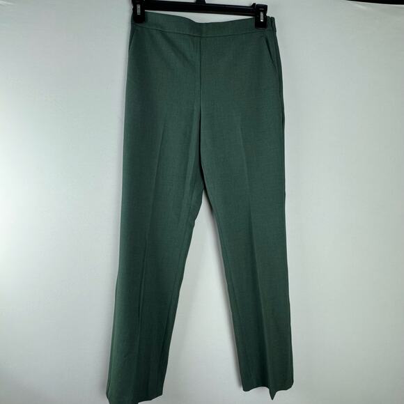 Ann Taylor Side Zip Ankle Stretch Women Dress Pants Green Small 4 Petite Causal - Picture 1 of 8
